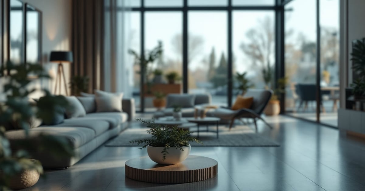 Appli aménagement intérieur sur tablette avec plan de pièce et palette de couleurs déco
